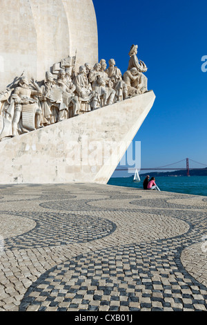 Il Monumento delle Scoperte, Belem, Lisbona, Portogallo, Europa Foto Stock