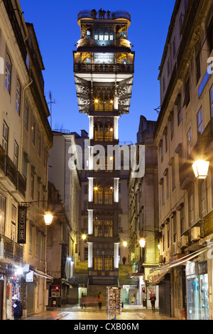 Elevador de Santa Justa, Baixa, Lisbona, Portogallo, Europa Foto Stock