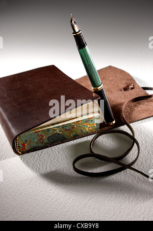 Notebook con penna Foto Stock