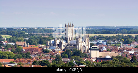 Vista della cattedrale di Canterbury, nel Kent, England, Regno Unito Foto Stock