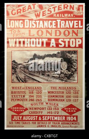 Vintage Great Western Ferrovie pubblicità poster di promozione a lunga distanza percorsa Foto Stock