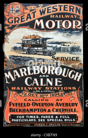 Vintage Great Western Ferrovie pubblicità poster di promozione Marlborough e Calne Foto Stock