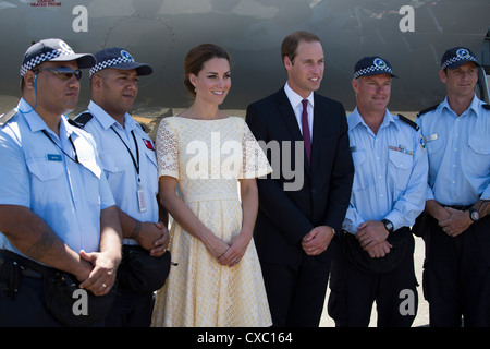 La Gran Bretagna è il principe William e Catherine, duchessa di Cambridge nelle isole Salomone come parte del loro Giubileo tour 2012 Foto Stock