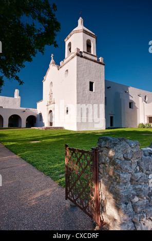 Chiesa alla missione di Espiritu Santo, Goliad State Park, vicino Goliad, Texas, Stati Uniti d'America Foto Stock