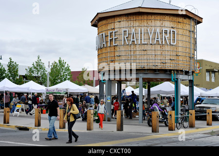 Santa Fe Food & mercato contadino, Railyard Depot, Santa Fe, New Mexico Foto Stock