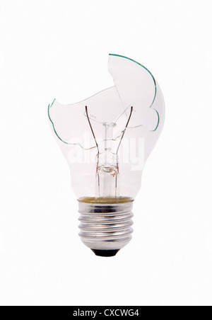 Rotte domestiche lampadina luce isolata su uno sfondo bianco Foto Stock