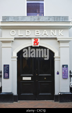 Esterno della NatWest high street bank ad Abergavenny Gwent South Wales UK Foto Stock