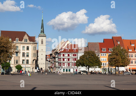 Domplatz con Allerheiligenkirche, Erfurt, Turingia, Germania Foto Stock