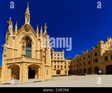 Lednice Palace è uno dei più imponenti e più visitato le attrazioni in Repubblica Ceca Foto Stock