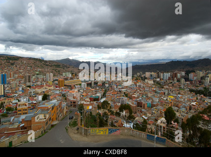 Vista panoramica di La Paz in Bolivia Foto Stock