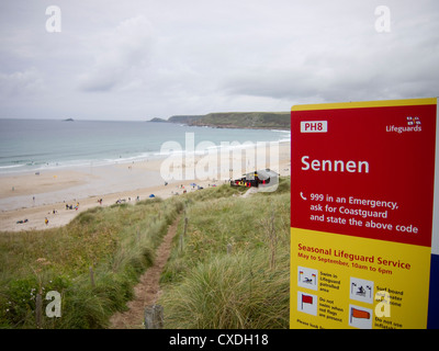 Sennen Cove Beach, Sennen, nelle vicinanze del Lands End, Cornwall, Regno Unito Foto Stock