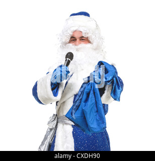 Parodia attori genere raffigurano Santa Claus, su sfondo bianco Foto Stock