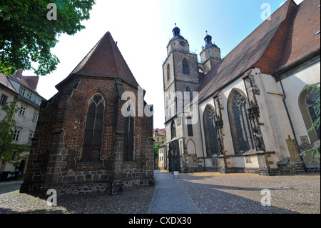 UNESCO World Heritage Site, Lutero di città di Wittenberg (Lutherstadt Wittenberg), Sassonia-Anhalt, Germania, Europa Foto Stock