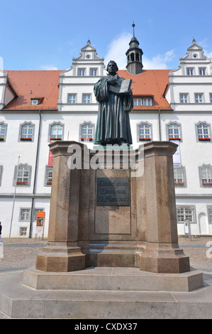 UNESCO World Heritage Site, Lutero di città di Wittenberg (Lutherstadt Wittenberg), Sassonia-Anhalt, Germania, Europa Foto Stock