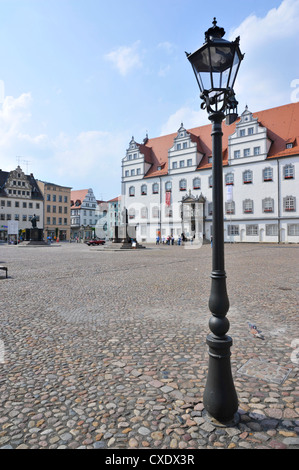 UNESCO World Heritage Site, Lutero di città di Wittenberg (Lutherstadt Wittenberg), Sassonia-Anhalt, Germania, Europa Foto Stock