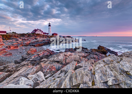 Portland Head Lighthouse, Portland, Maine, New England, Stati Uniti d'America, America del Nord Foto Stock