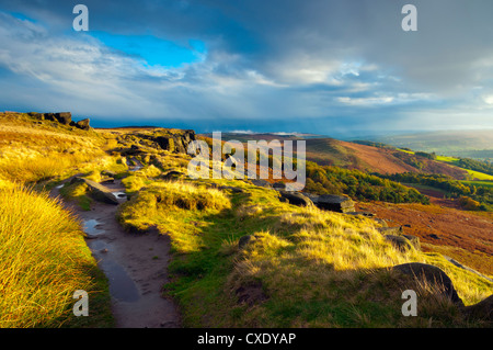 Bordo Stanage, Parco Nazionale di Peak District, Derbyshire, Inghilterra Foto Stock