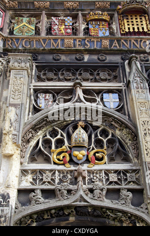 Dettaglio di Christchurch Gate, Canterbury, nel Kent, England, Regno Unito, Europa Foto Stock