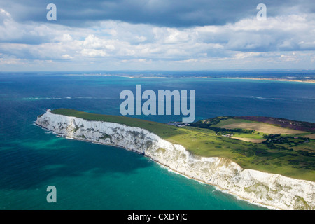 Vista aerea degli aghi, Isle of Wight, England, Regno Unito, Europa Foto Stock