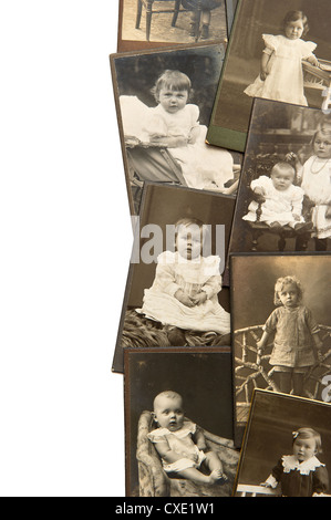 Vintage baby ritratti in seppia circa 1900 Foto Stock