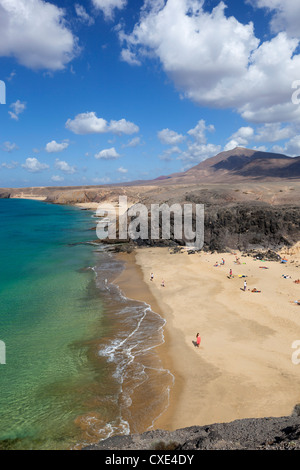 Playa del Papagayo, vicino a Playa Blanca, Lanzarote, Isole Canarie, Spagna Foto Stock