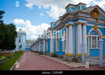 Il Palazzo di Caterina il rococò residenza estiva degli Zar russo che si trova nella città di Carskoe Selo (Pushkin) Russia Foto Stock