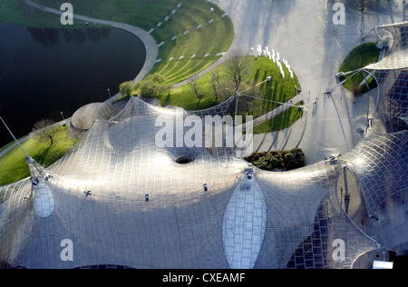 Monaco di Baviera, affacciato sul Olympiagelaende Foto Stock