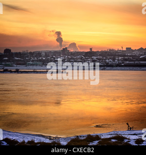 Sunset over Angara Foto Stock