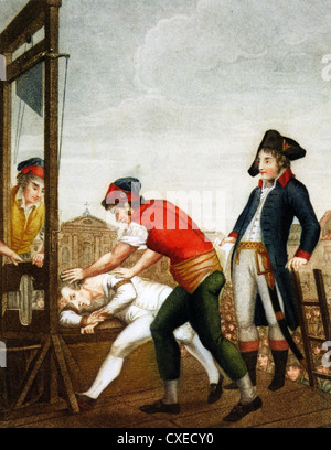 MAXIMILIEN de ROBESPIERRE (1758-1794) figura leader della rivoluzione francese fu ghigliottinata nel luogo de la rivoluzione 28 Luglio Foto Stock