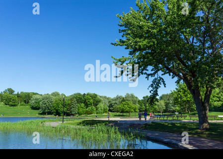 Parc du Mont Royal (Mount Royal Park) da Lac aux ruote orientabili (Beaver lago), Montreal, Quebec, Canada Foto Stock