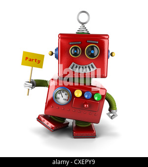 Poco felice annata robot giocattolo Foto Stock