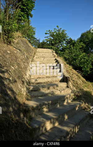 Vecchia scalinata di pietra Foto Stock