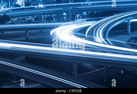 Cavalcavia di notte Foto Stock