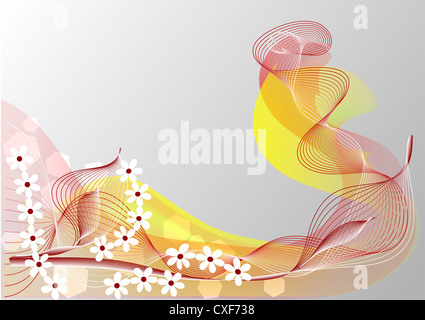 Fiori e onde. Abstract estate sfondo floreale Foto Stock