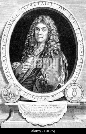 Jean-Baptiste Lully o Giovanni Battista Lulli, 1632-1687, Italien compositore alla corte di Luigi XIV, Foto Stock