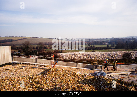 Twyford down road protesta ,terra gioco di chalk il taglio di M3 estensione Winchester. Foto Stock