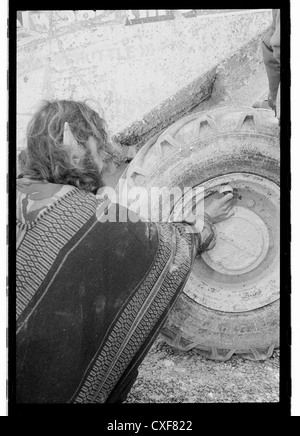 Arresto di manifestanti macchine movimento terra . M3 estensione Winchester. Twyford verso il basso Foto Stock