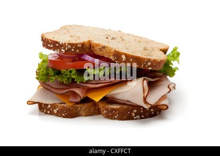 Sandwich di tacchino su pane di grano Foto Stock