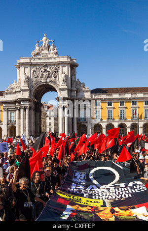 CGTP proteste in Lisbona, 29 settembre 2012, Portogallo Foto Stock