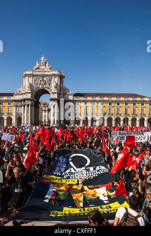 CGTP proteste in Lisbona, 29 settembre 2012, Portogallo Foto Stock