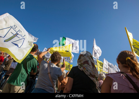 CGTP proteste in Lisbona, 29 settembre 2012, Portogallo Foto Stock