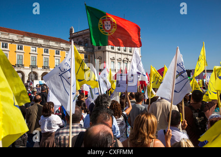 CGTP proteste in Lisbona, 29 settembre 2012, Portogallo Foto Stock