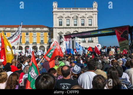 CGTP proteste in Lisbona, 29 settembre 2012, Portogallo Foto Stock