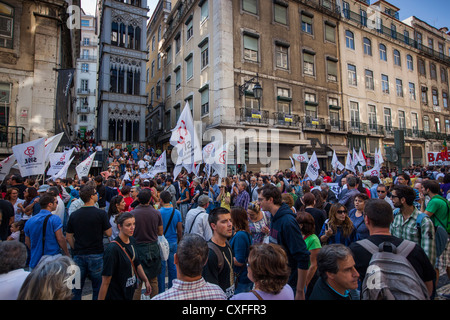 CGTP proteste in Lisbona, 29 settembre 2012, Portogallo Foto Stock