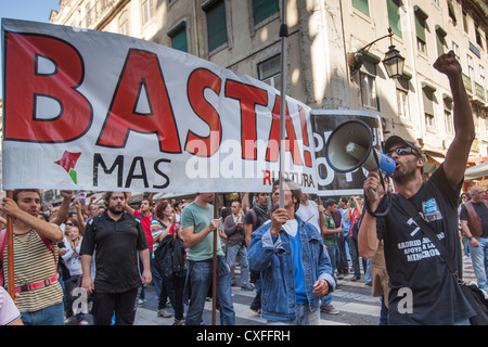 CGTP proteste in Lisbona, 29 settembre 2012, Portogallo Foto Stock