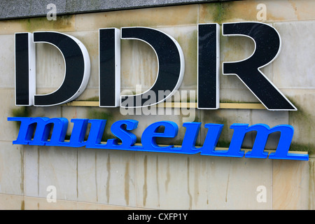 Logo per il DDR Museum di Berlino Foto Stock