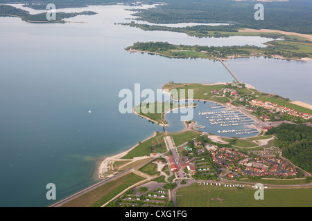 VISTA AEREA. Lac du Der, un serbatoio costruito sul fiume Marne per controllare le inondazioni. Marne e Haute-Marne, Champagne-Ardenne, Grand Est, Francia. Foto Stock