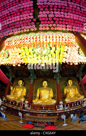 Interno del tempio Jogyesa, Seoul, Corea. Foto Stock