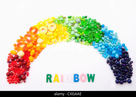 Rainbow fatta di Jelly Beans Foto Stock