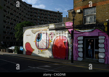 Arte di strada Hackney Road Londra Foto Stock